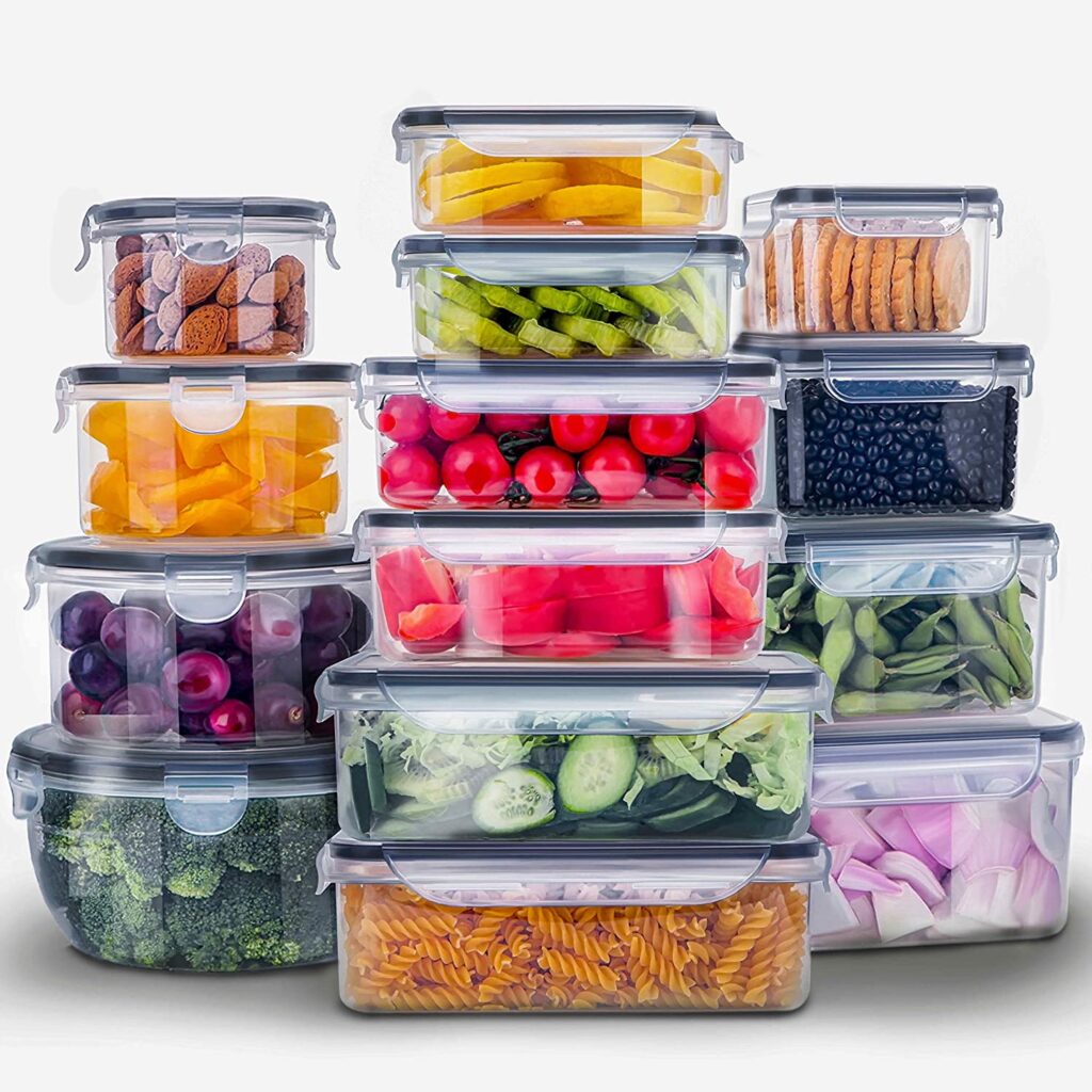 image of Plastic containers with lids