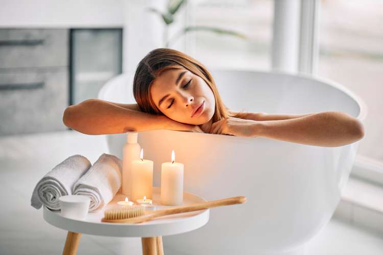 image of a woman in a bathtub