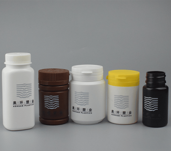 Deferent color pill bottles