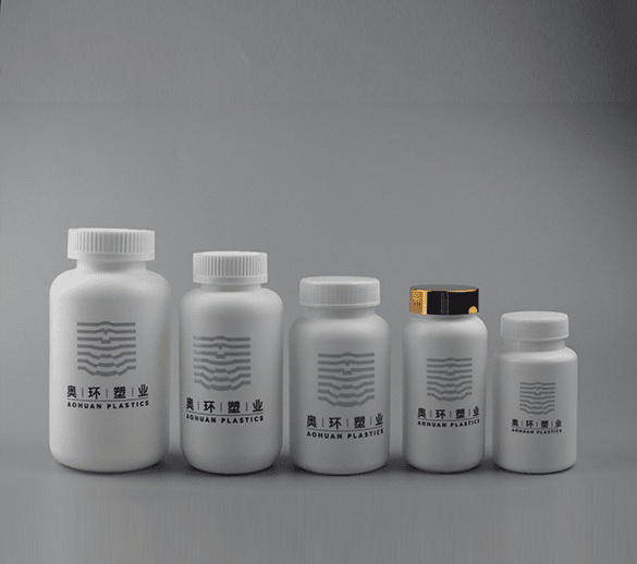 Different type White pill bottles