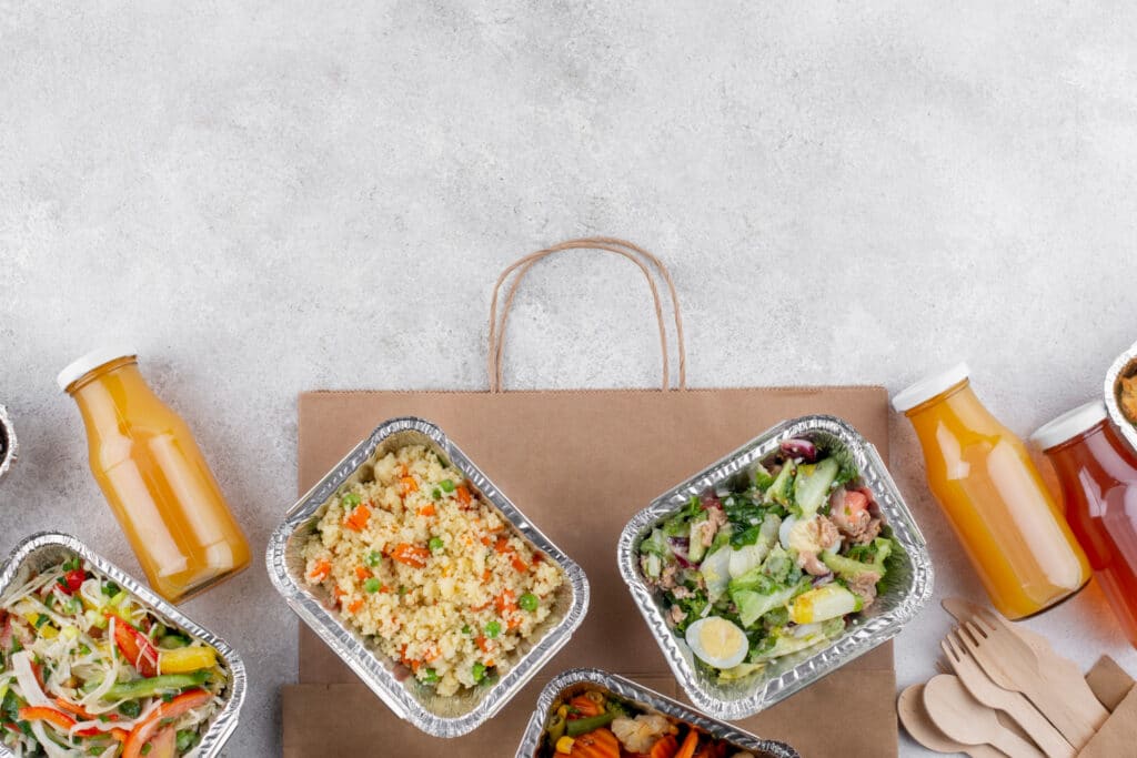 Image of plastic food containers for takeouts