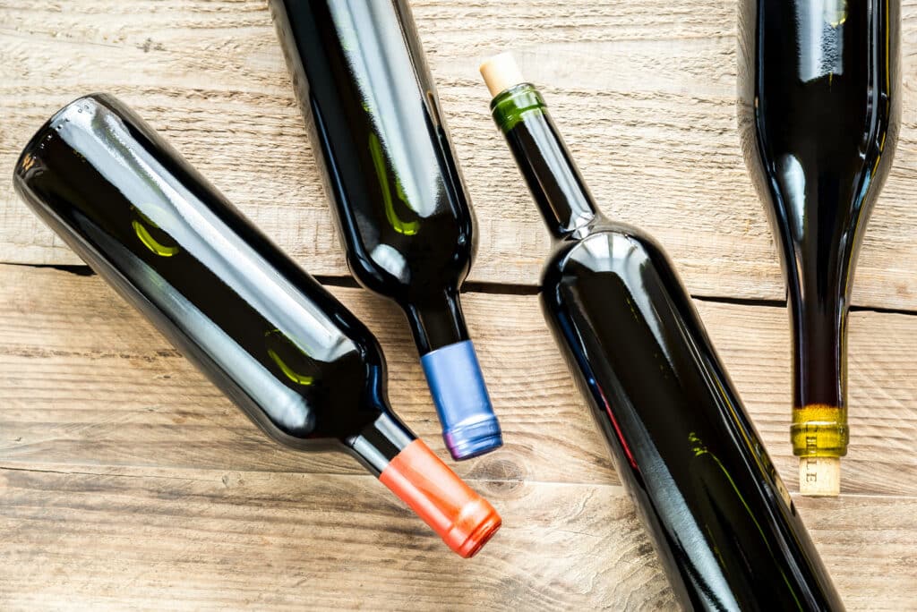 Image of wine bottles on the floor
