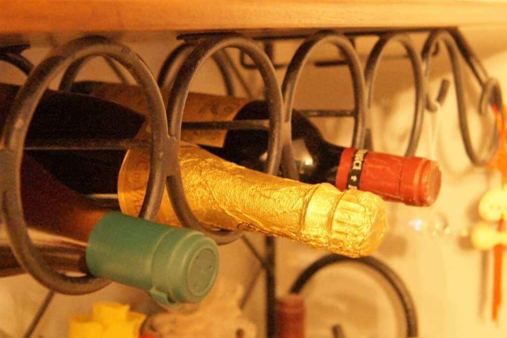 Image of wine bottles on shelves