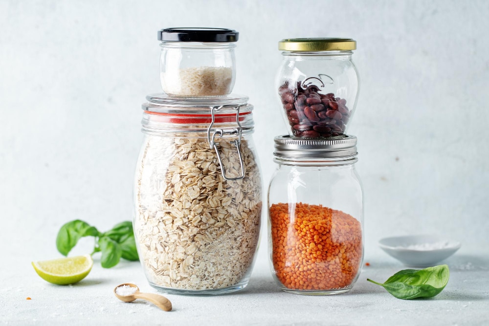 Image of plastic jars with seeds