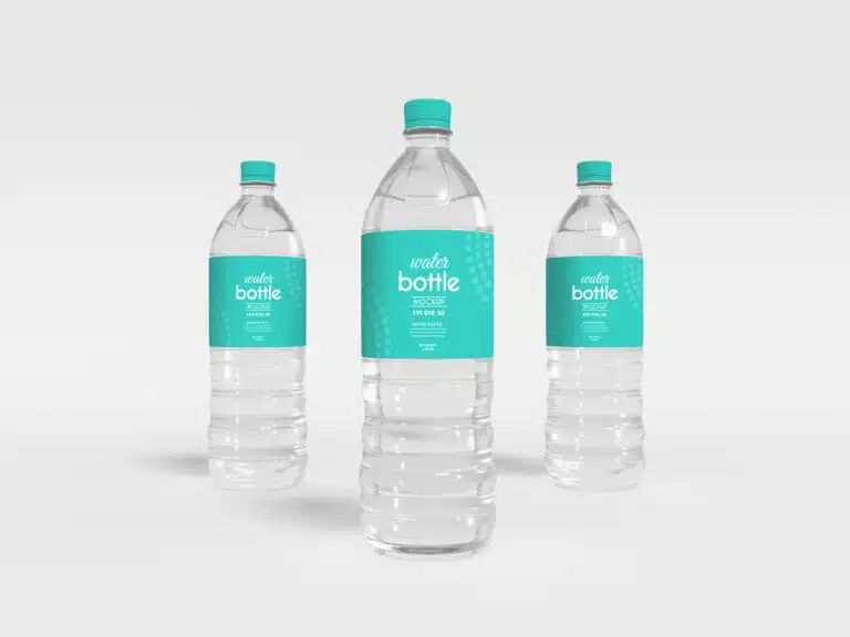 Disposable Transparent Plastic Mineral Water Bottle Mockup