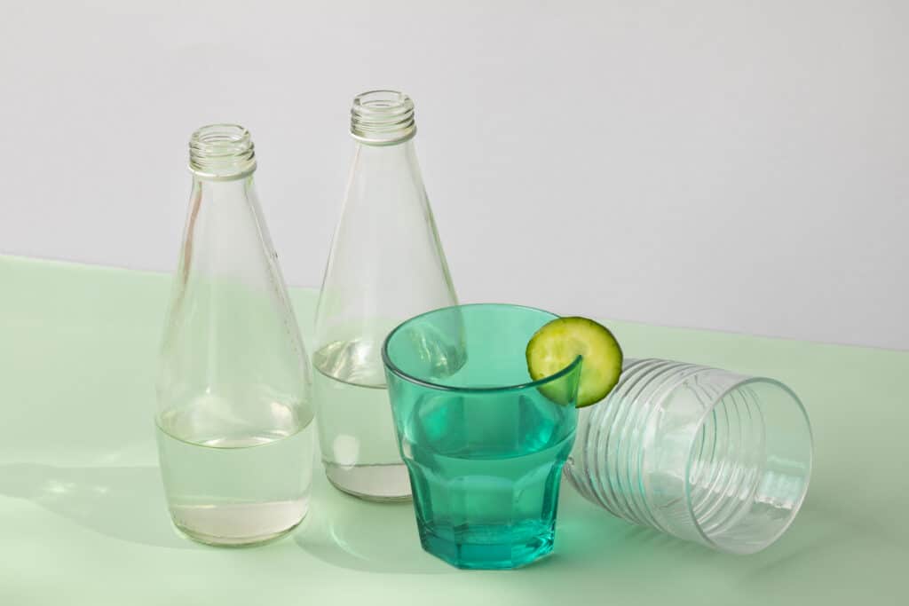 PET plastic glass bottles