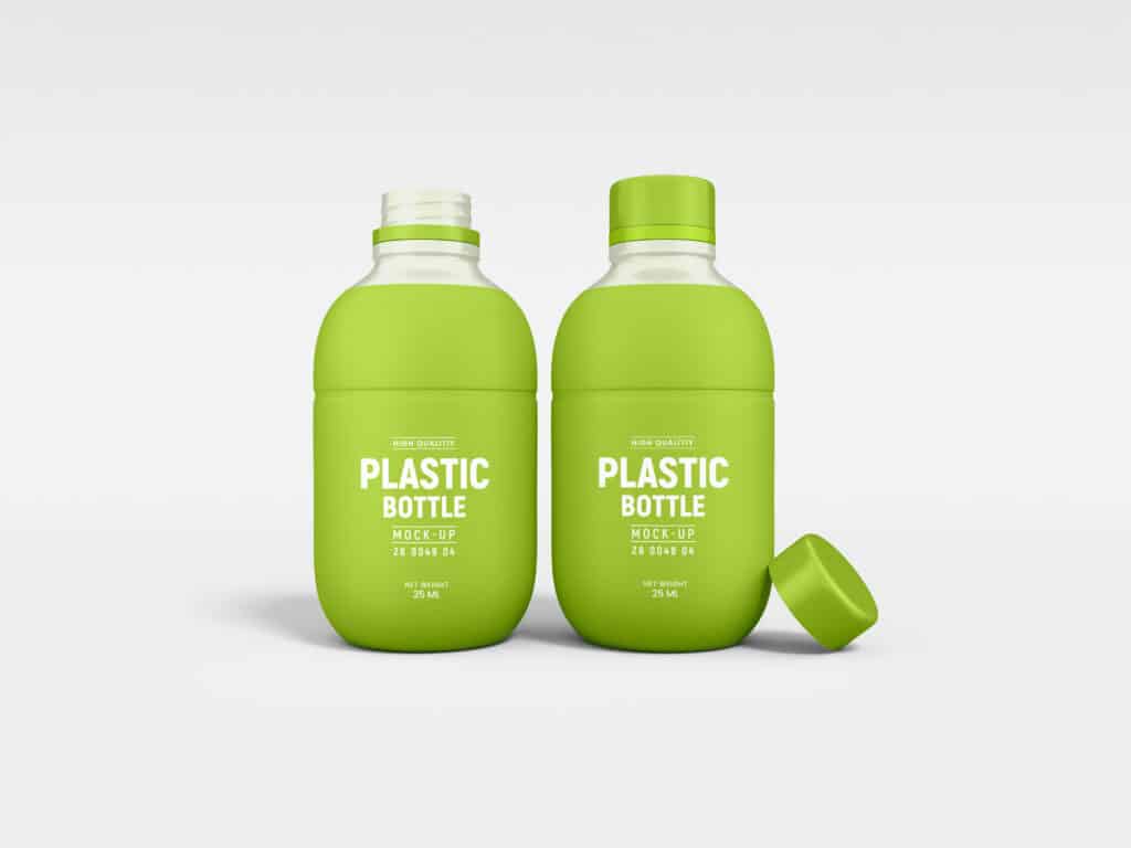 Custom green color plastic bottle 