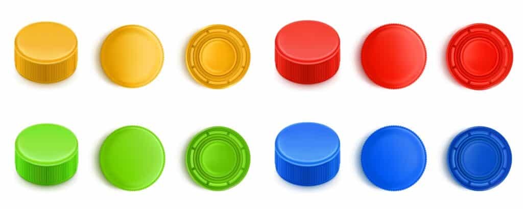 Image of colorful plastic bottle caps