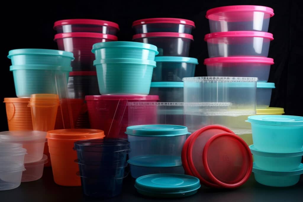 image of a collection of plastic lids for mason jars