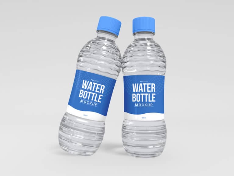 image of clear plastic water bottles with branding