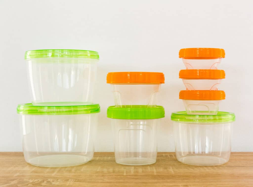 front view image of different sized plastic mason jars