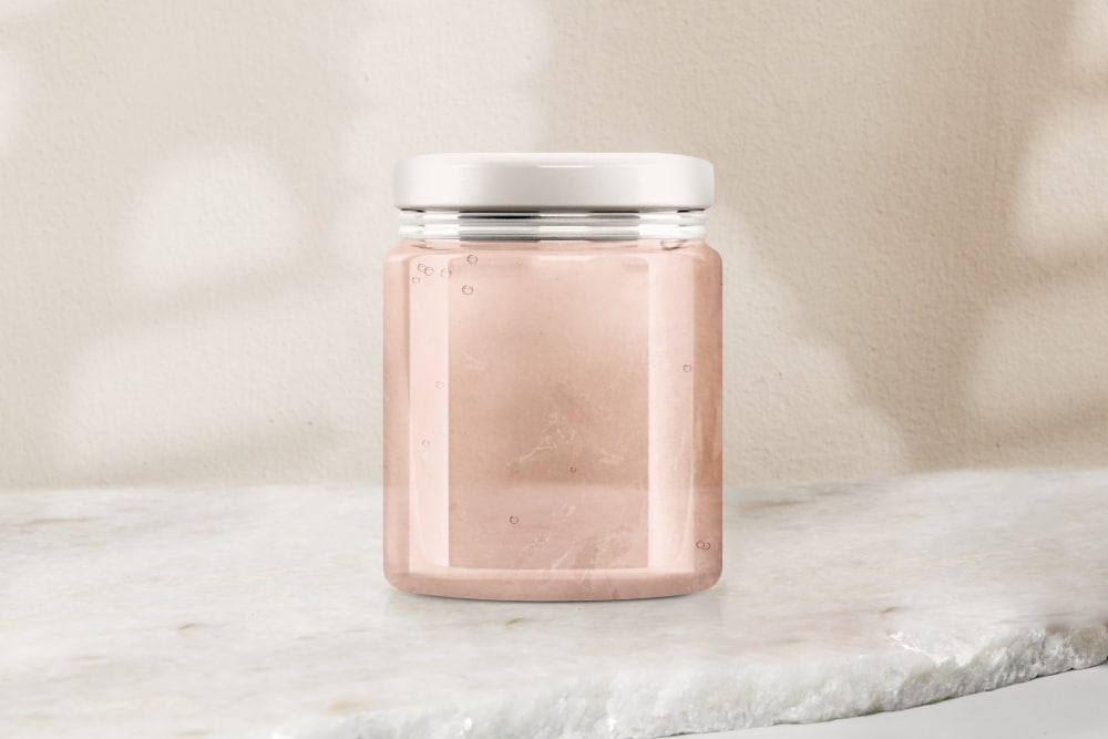 image of a pink mason jar