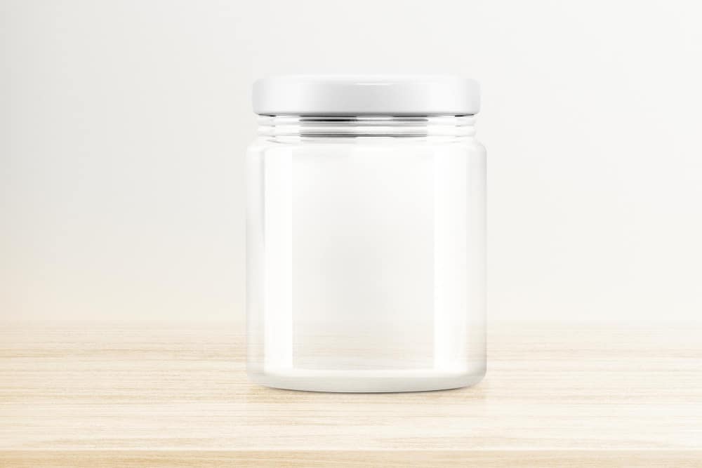 an image of a clear plastic jar
