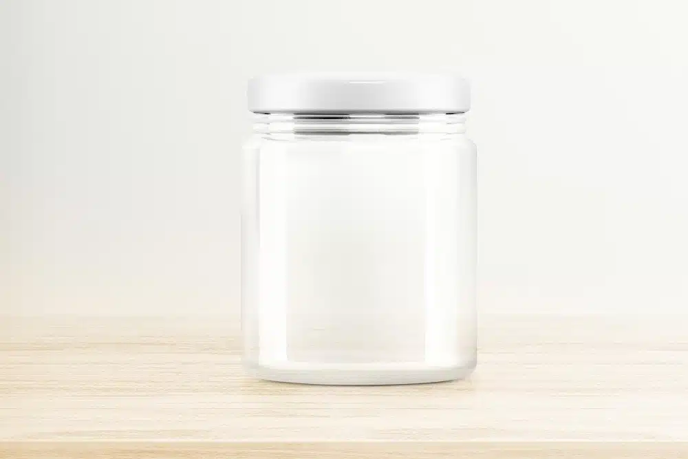 an image of a clear plastic jar
