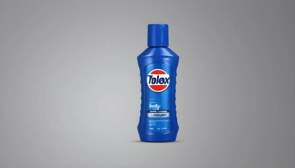 an image of a blue lubricant bottle