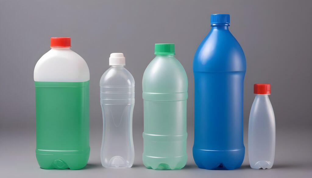 an image of plastic bottles with caps