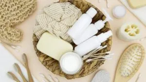 Travel size toiletries bulk set with eco-friendly accessories