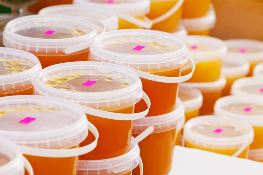 honey on Plastic Food Container